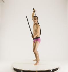 Elmer Different Poses With Katanas